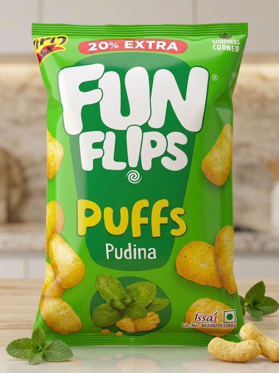 Fun Flips Puffs - Pudina/Mint 70g